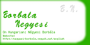 borbala negyesi business card